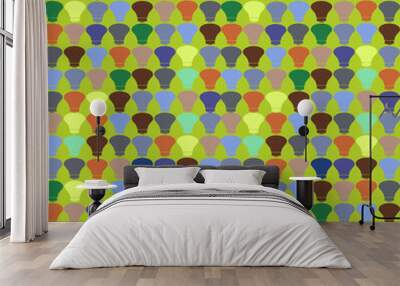 seamless geometric light bulb pattern Wall mural