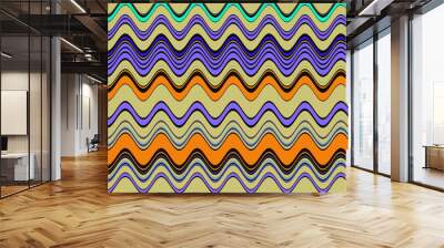 seamless pattern with colorful waves Wall mural