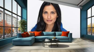 Studio headshot of beautiful Asian Indian woman on a plain background. Wall mural