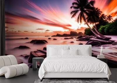 Sunset on the beach 2 Wall mural