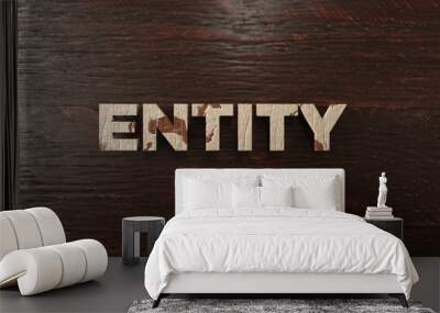 Entity - grungy wooden headline on Maple  - 3D rendered royalty free stock image. This image can be used for an online website banner ad or a print postcard. Wall mural