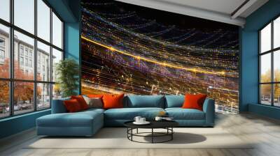 Sideways movement of bright abstract light and colour Wall mural