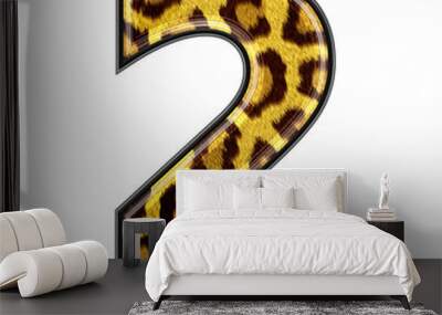 3d digit with panther skin texture - 2 Wall mural