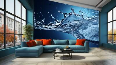 water splash on blue background - Generative AI Wall mural