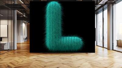 wool letter L - Capital 3d knitted font - suitable for Winter, knitting or wool related subjects Wall mural