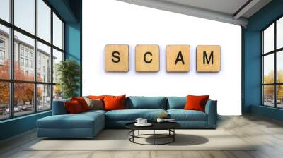 The word SCAM Wall mural