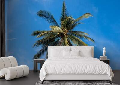 Palm tree in the sky Wall mural