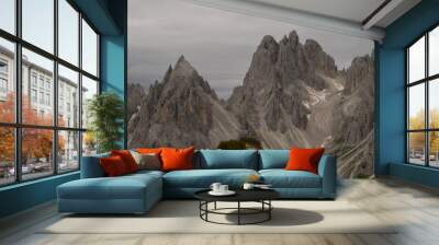 Hiking and climbing in the dramatic and beautiful Cinque Torri mountains in the Dolomites of Northern Italy Wall mural