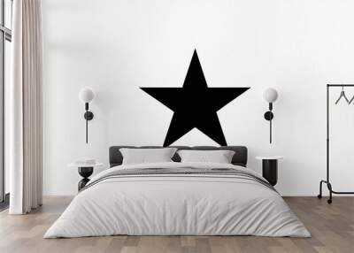 A solid black star centered on a pure white background. Wall mural