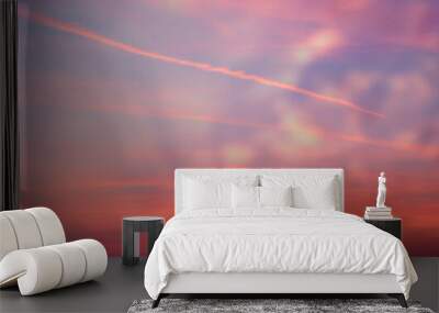 Awesome clouds and sunset Wall mural