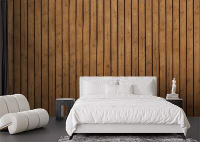 Brown vertical wood texture background coming from natural tree. panorama Wall mural