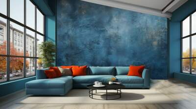 dark blue canvas backdrop with texture, copy space, 16:9 Wall mural