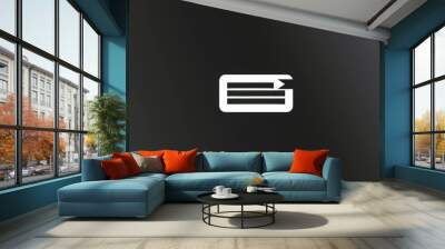 digital electronic payment logo symbol, minimal black and white logo, copy and text space, 16:9 Wall mural