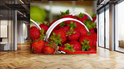 Fresh bio strawberries, Quebec, Canada Wall mural