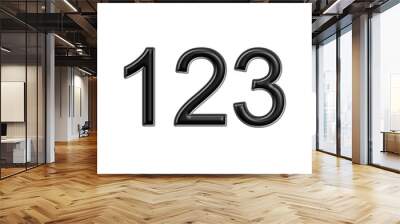 123 black lettering white background year number Wall mural