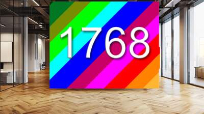 1768 colorful rainbow background year number Wall mural