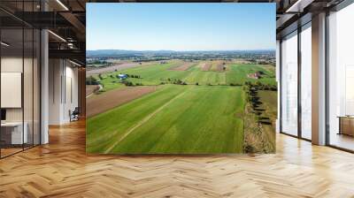 Aerial of Farmland in Dover, Pennsylvania just south of Harrisburg during Fall Wall mural