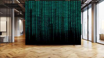 blue binary code matrix background Wall mural