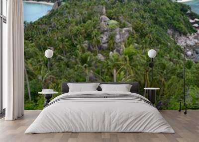 landscape view in koh tao with two bays Wall mural