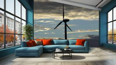 Windmill with evening clouds in the background Wall mural