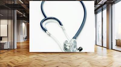 Medical equipment-stethoscope on white tabletop Wall mural