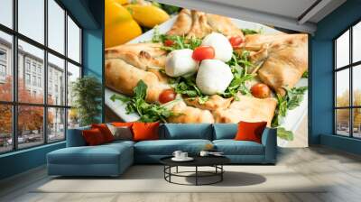 Mozzarella Salad on bread 2 Wall mural