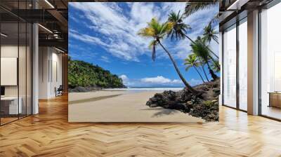 palm trees on the beach near Itacaré, Brazil Wall mural