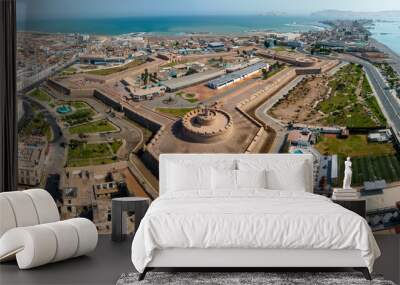 Aerial view of Fortaleza Real Felipe in Callao, Peru. Wall mural