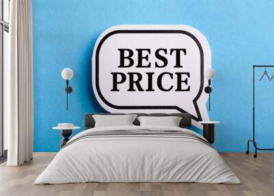 Best Price Speech Bubble Isolated On Blue Background Wall mural