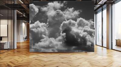 black and white clouds Wall mural