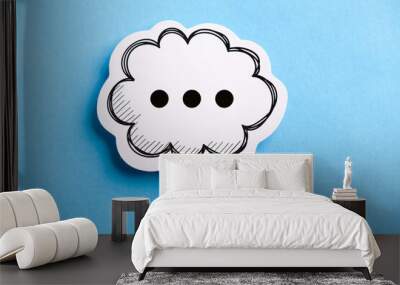 Chat Speech Bubble Isolated On Blue Background Wall mural