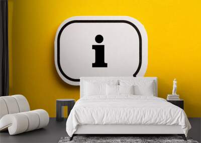 Information Sign Speech Bubble Isolated On Yellow Background Wall mural