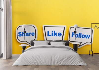 Like Speech Bubble Isolated On Yellow Background Wall mural