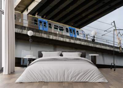 Light Railway Transit  LRT in the Philippines - Elevated Train Railway Street Photo Wall mural