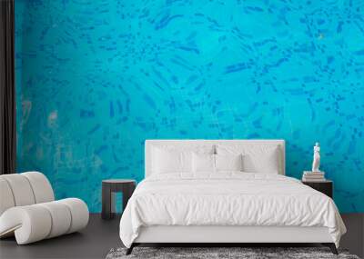 Bright blue surface swimming pool water background Wall mural