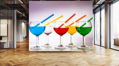 colorful juicy summer drinks Wall mural