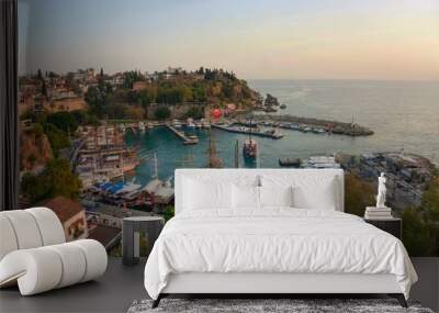 Antalya Boat Town Port Beach Ship Turkey Antalya Wall mural