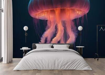 Jellyfish floating in the water. Wall mural