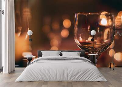 Romantic Wine Glass with Candles Wall mural