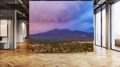 Mount Humphreys at sunset overlooks the area around Flagstaff Arizona Wall mural