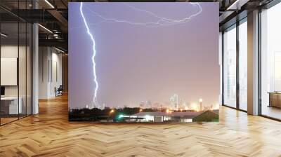 Thuderstorm Produces Lightning Bolt Strikes Calatrava Bridge Dal Wall mural