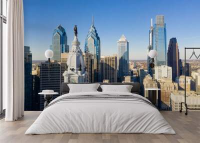 Urban Core City Center Tall Buildings Downtown Philadelphia Pennsylvania Wall mural