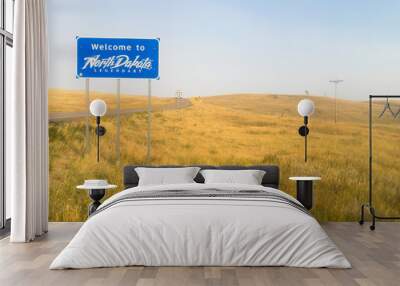 Welcome to Legendary North Dakota Road Entry Sign Wall mural