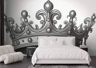 Crown of king isolated on a white background Wall mural