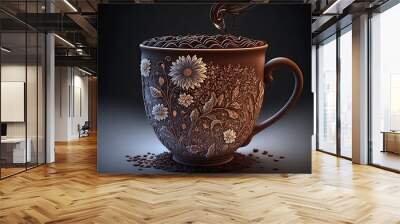 Generative AI.   Cafe Coffee Art No. 50 Wall mural