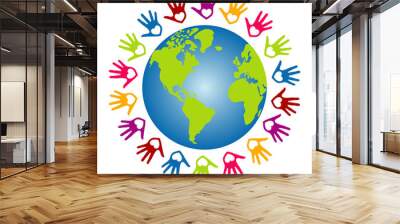 colorful world peace and unity vector. Wall mural