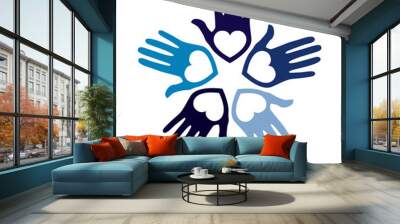 Fun loving hands design. Wall mural