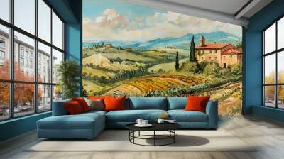 Tuscan rural landscape Wall mural