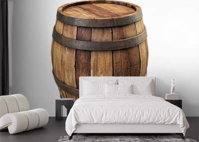 wooden barrel isolated on white, transparent png cutout Wall mural