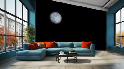 Moon on a black night Wall mural